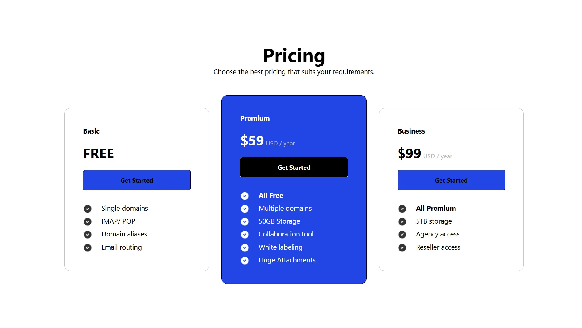 Pricing Table